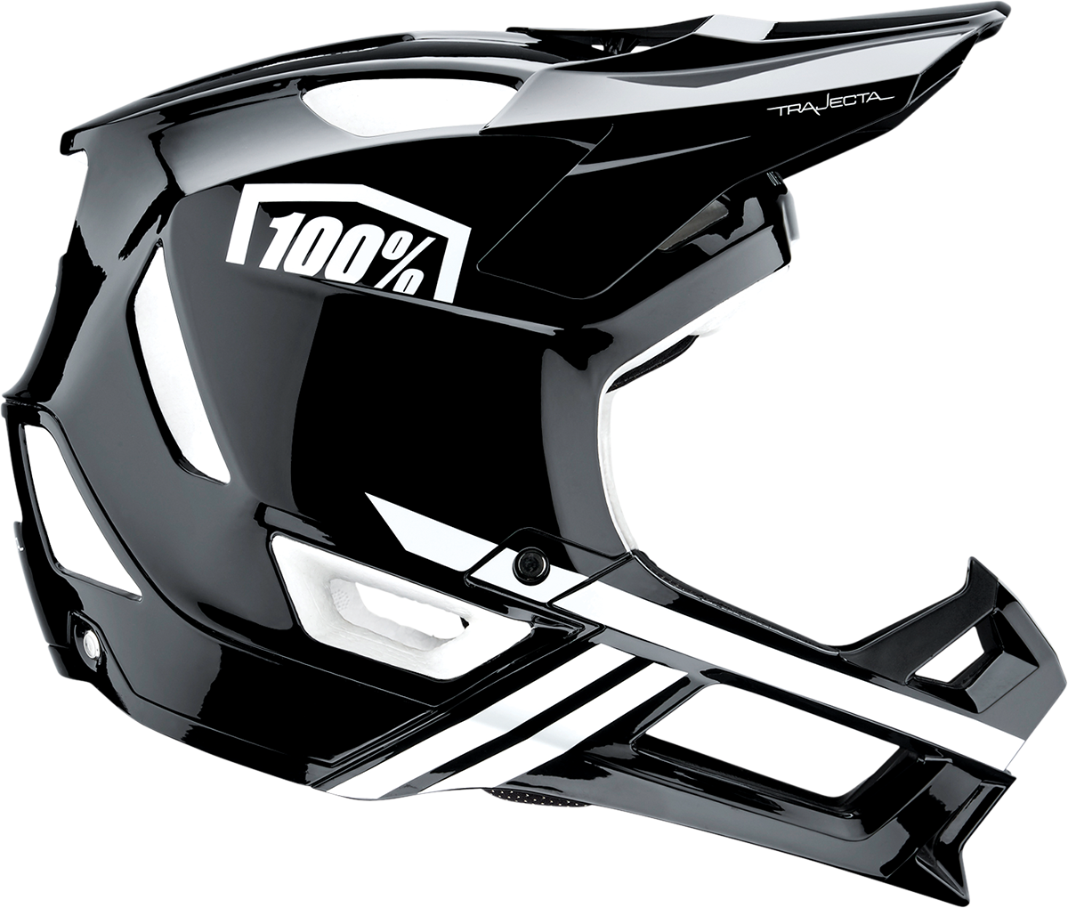 100% Trajecta Helmet - Fidlock - Black/White - Large 80003-00007