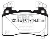 EBC 14+ Chevrolet Corvette Stingray (C7) 6.2 (Z51 Performance Package) Bluestuff Front Brake Pads DP53028NDX