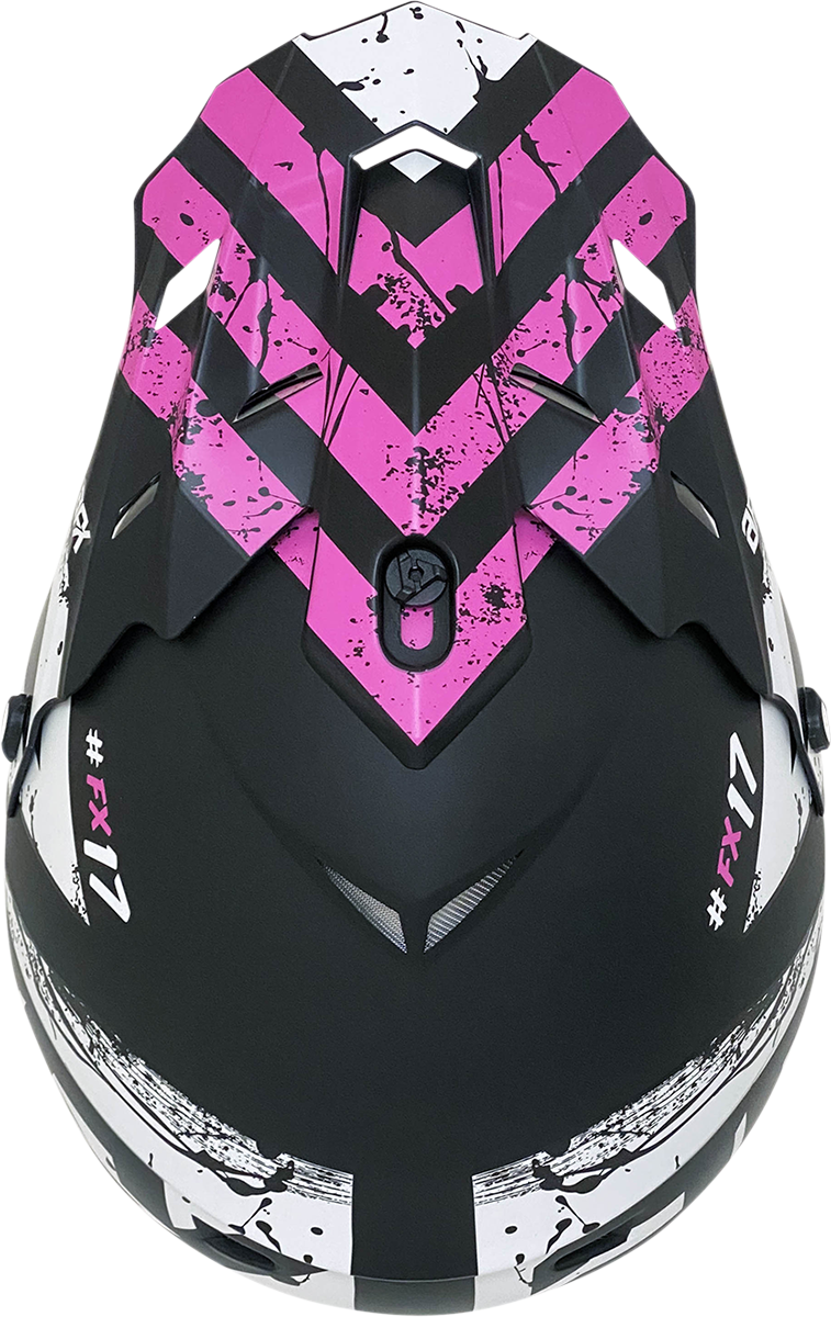 AFX FX-17 Helmet - Attack - Matte Black/Fuchsia - Large 0110-7169