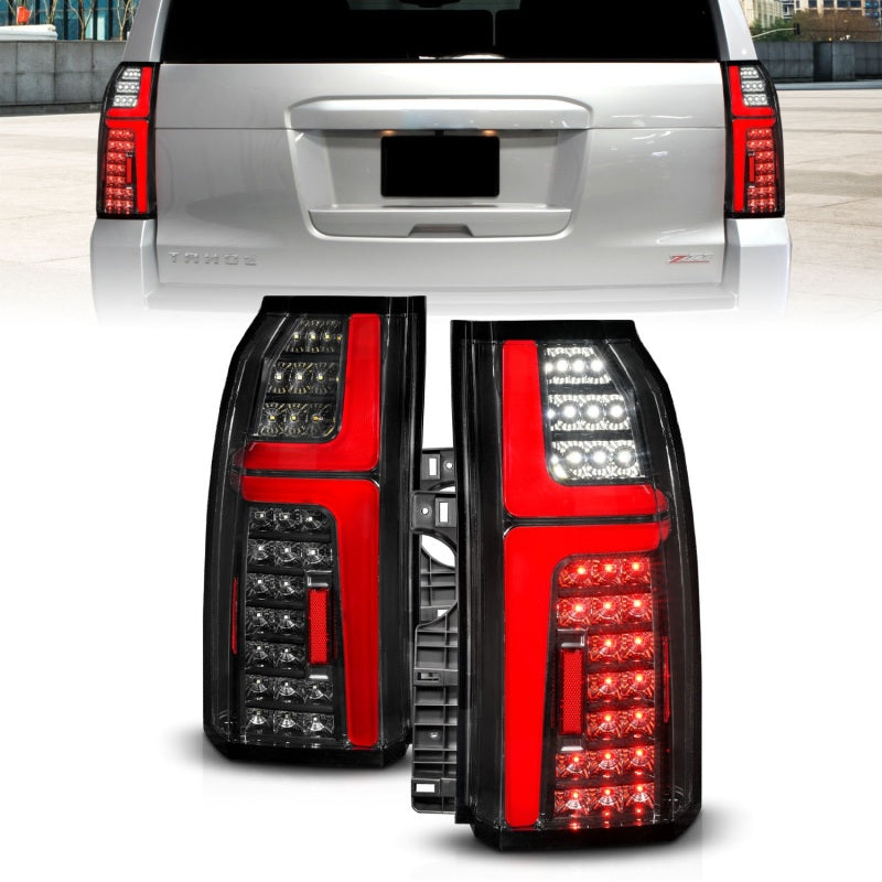 ANZO 15-20 Chevrolet Tahoe Sequential LED Tube Taillights Black 311467