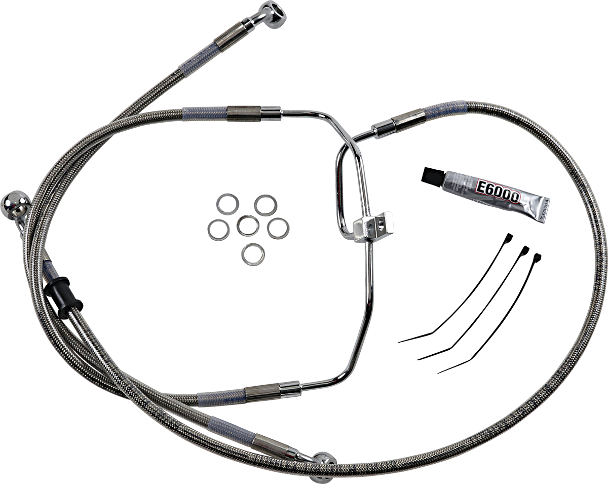 DRAG SPECIALTIES Brake Line - +10" - Stainless Steel - FXDF '08-'17 660325-10