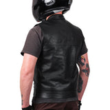 THRASHIN SUPPLY CO. Mulholland Leather Riding Vest - Black - Medium TMJ-14-09