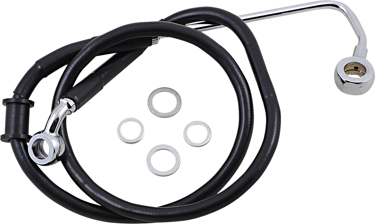 DRAG SPECIALTIES Brake Line - +2" - Black - '15-'17 Softail 618302-2BLK