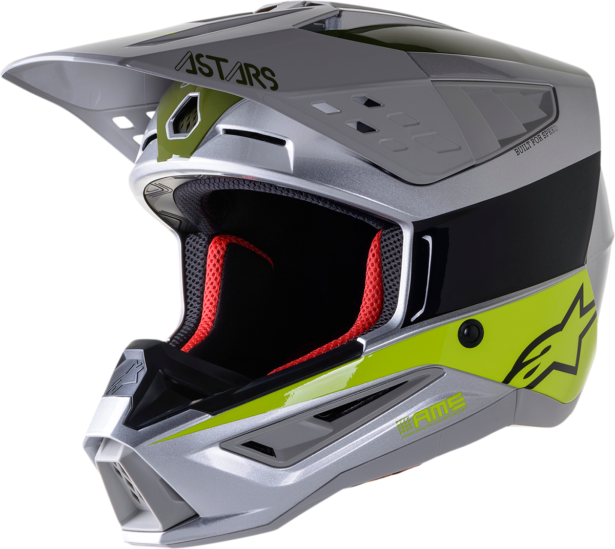 ALPINESTARS SM5 Helmet - Bond - Silver/Yellow/Green - Medium 8303522-1956-MD