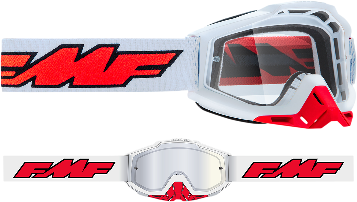 FMF PowerBomb Goggles - Rocket - White - Clear F-50036-00004 2601-2971