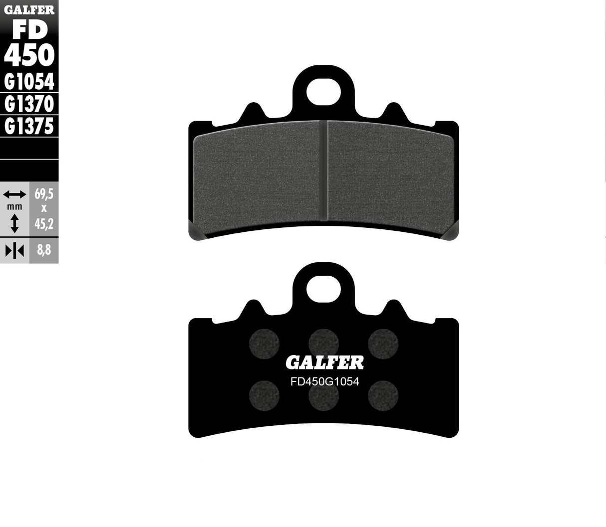 GALFER Brake Pads Semi Metallic Fd450g1054 FD450G1054