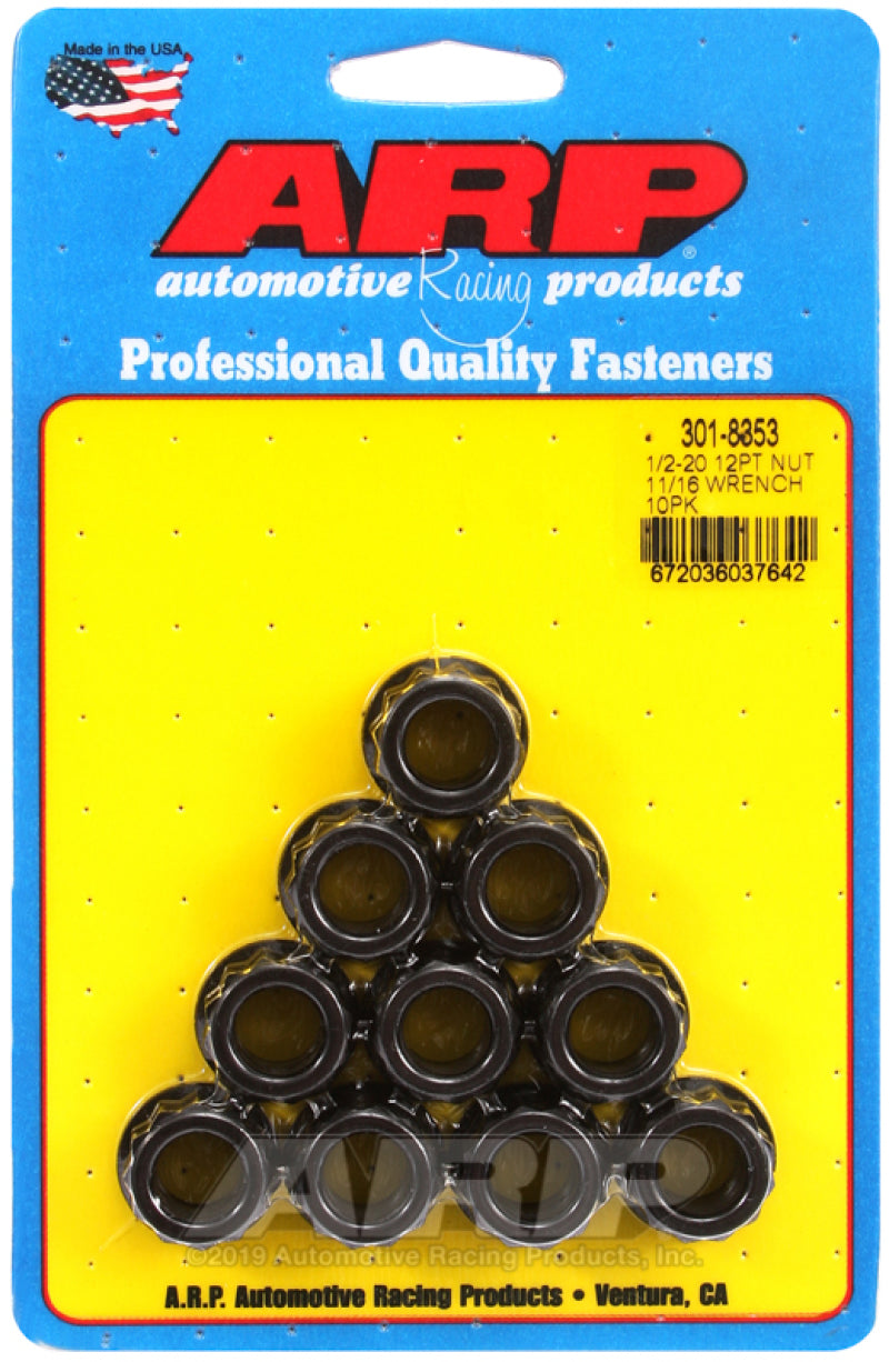 ARP 1/2-20 11/16 Socket 12pt Nut Kit (Set of 10) 301-8353