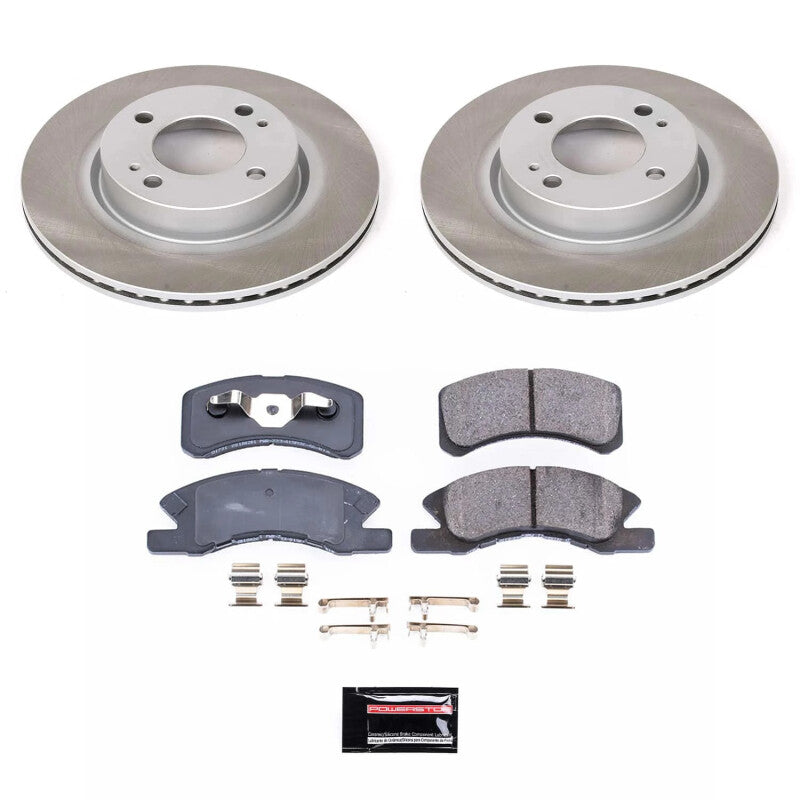 Power Stop 17-20 Mitsubishi Mirage G4 Front Semi-Coated Rotor Kit