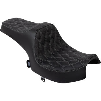 DRAG SPECIALTIES SEATS Predator III Seat - Vinyl - Double Diamond - Silver Stitch - Challenger '20-'25 0810-2461