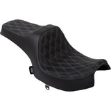 DRAG SPECIALTIES SEATS Predator III Seat - Vinyl - Double Diamond - Silver Stitch - Challenger '20-'25 0810-2461