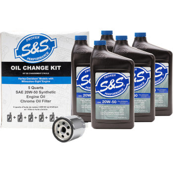 S&S CYCLE Oil Change Kit - M8 - Black Oil Filter S/B 162233-BLACK