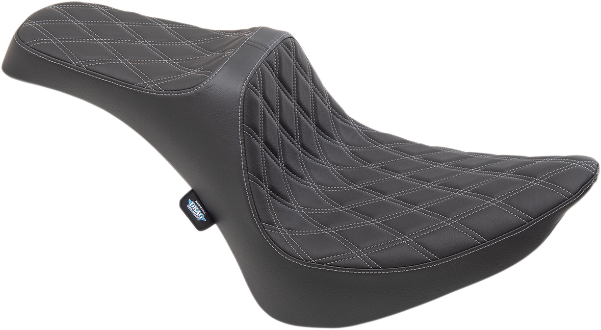 DRAG SPECIALTIES Predator III Seat - Double Diamond - Silver Stitching 0802-1367