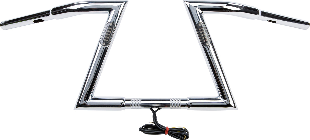 HARDDRIVE Chrome Z Bars 10" Rise W/Led Turnsignals 245276