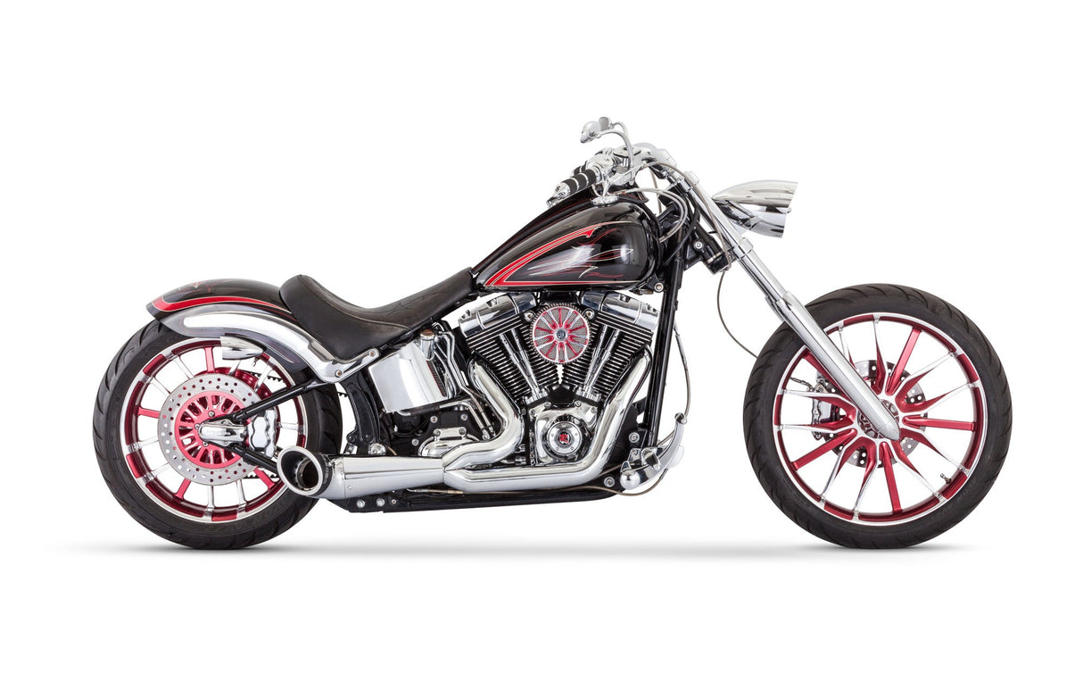 FREEDOM Turnout 2-1 Chrome W/Black Tip `86-17 Softail HD00525