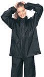 T/M 2pc Pvc Rainsuit Bk/Bk Lrg 84404