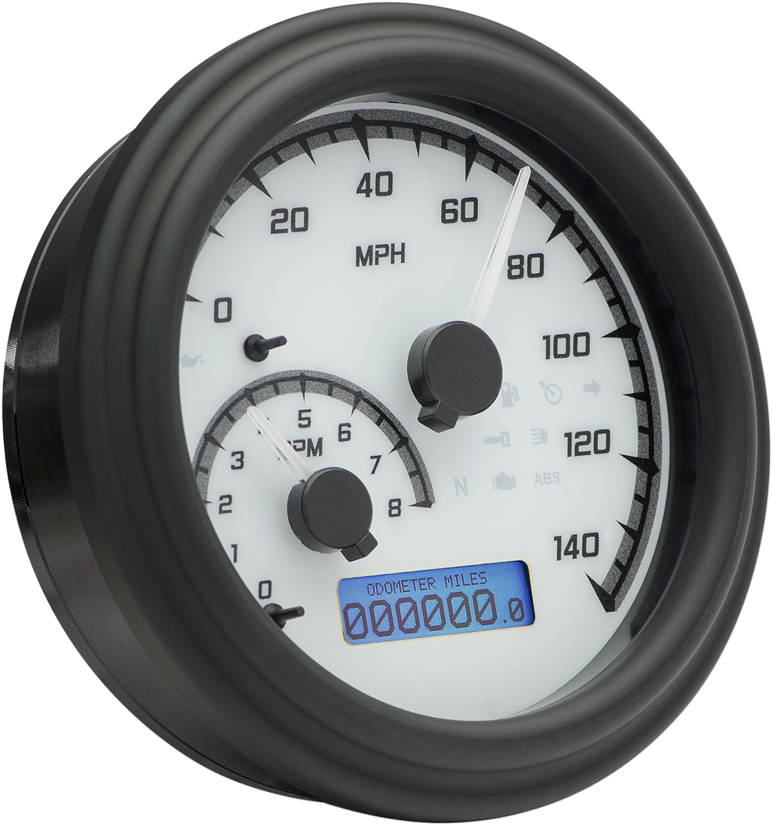 DAKOTA DIGITAL MXV Series Fatbob Analog/Digital Gauge System - White/Gray/Black MVX-2004-WG-K