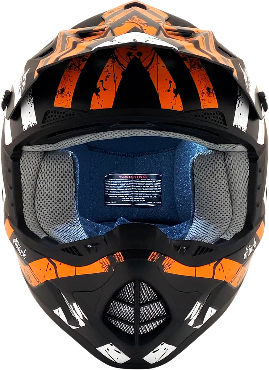 AFX FX-17 Helmet - Attack - Matte Black/Orange - XS 0110-7154