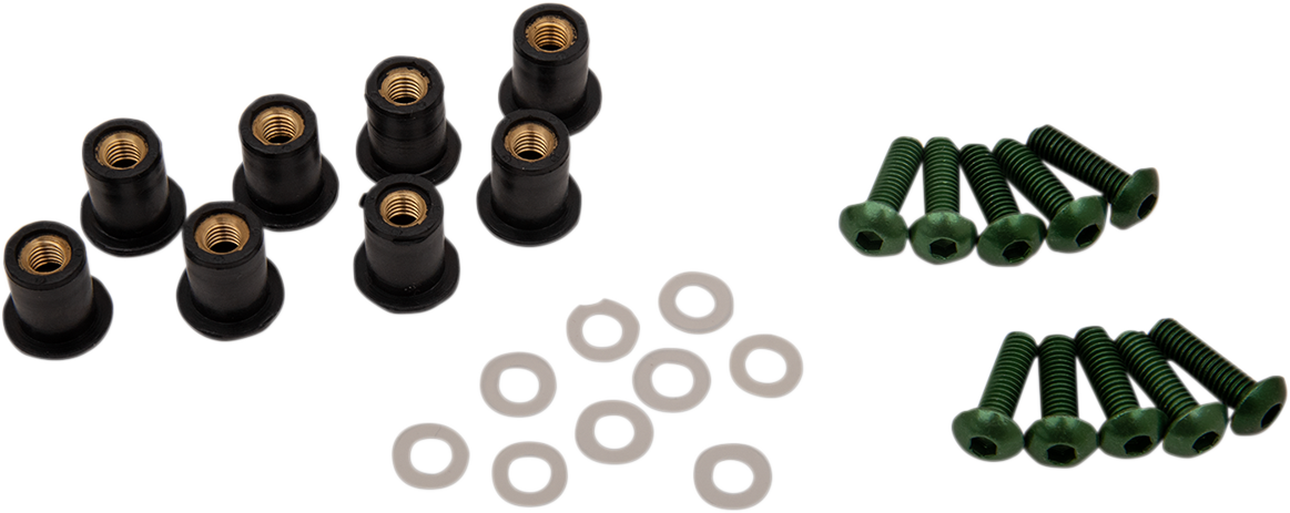 PUIG HI-TECH PARTS Windscreen Screw Kit - Green 0957V