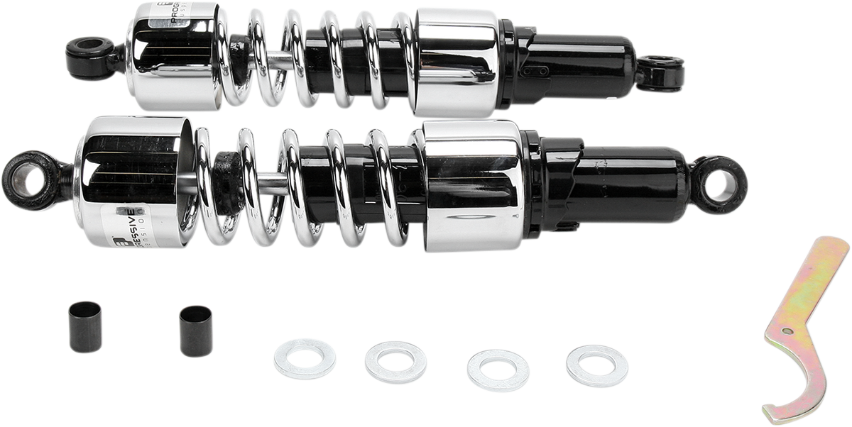 PROGRESSIVE SUSPENSION Shocks - 412 Cruiser Series - Chrome - 14.25" - Heavy Duty 412-4226C