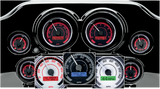 DAKOTA DIGITAL MVX-8K Series Analog/Digital 6-Gauge Kit - Chrome Bezel - Black Face with Gray Background MVX-8604-KG-C