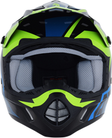 AFX FX-17 Helmet - Aced - Blue/Lime - Large 0110-6501