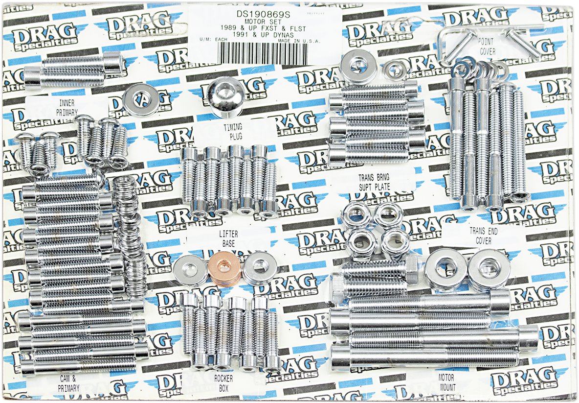 DRAG SPECIALTIES Motor Bolt Kit - Socket-Head - Polished - Softail MK223S