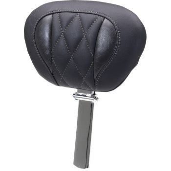 MUSTANG Deluxe Driver Backrest - Diamond - Gunmetal Stitching - FLT/FLH '23-'25 89460GM