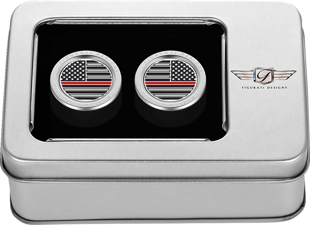 FIGURATI DESIGNS Docking Hardware Covers - American Flag - Contrast Cut - Stainless Steel FD73-DC-2730-SS