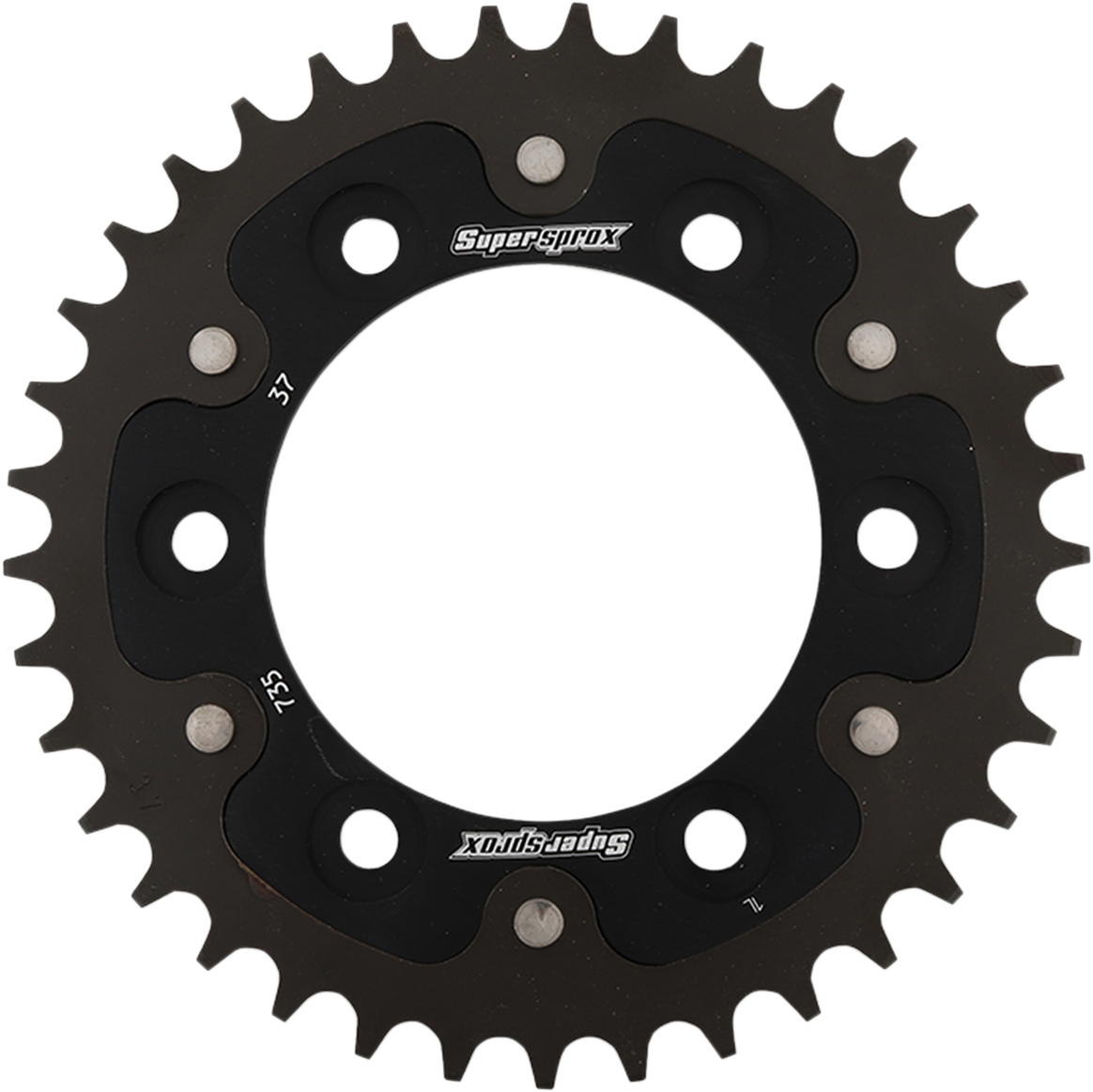 SUPERSPROX Stealth Rear Sprocket - 37 Tooth - Black - Ducati RST-735-37-BLK