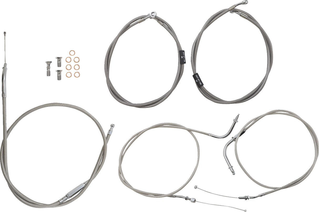 BARON Cable Line Kit - 12" - 14" - '99 - '03 Roadstar - Stainless Steel BA-8021KT-12