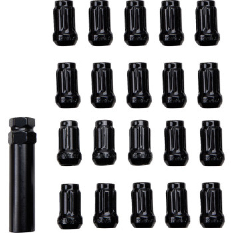 ITP Lug Nuts (Box of 20) w/ Key - 12x1.5 Splined 60 Deg Taper - Black BLUG22BX