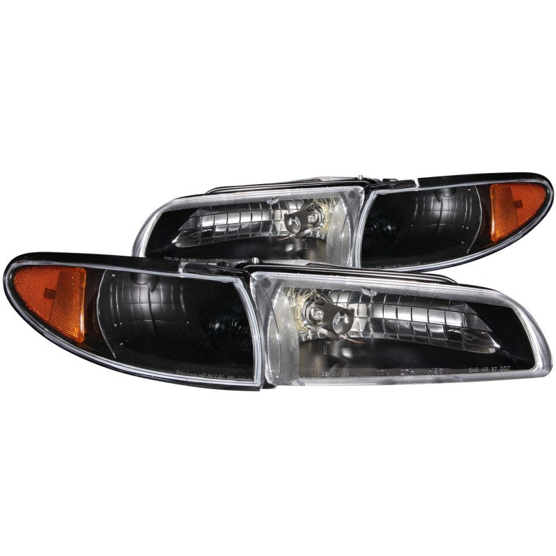 ANZO 1997-2003 Pontiac Grand Prix Crystal Headlights Black 121201