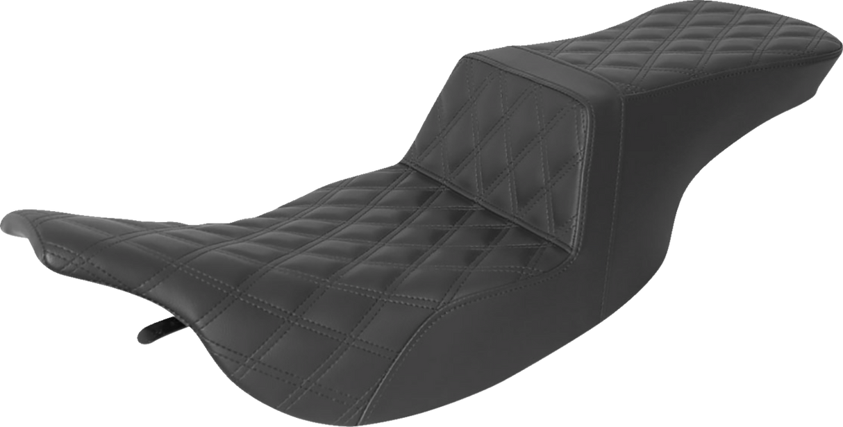 SADDLEMEN Step-Up Seat - Full Lattice Stitch - Black - FLH 897-07-195