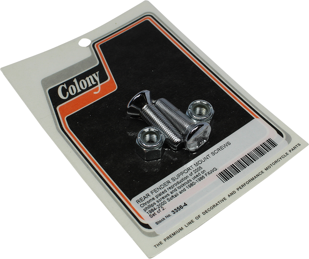 COLONY Mount Screws - Fender - Rear - Chrome 3356-4