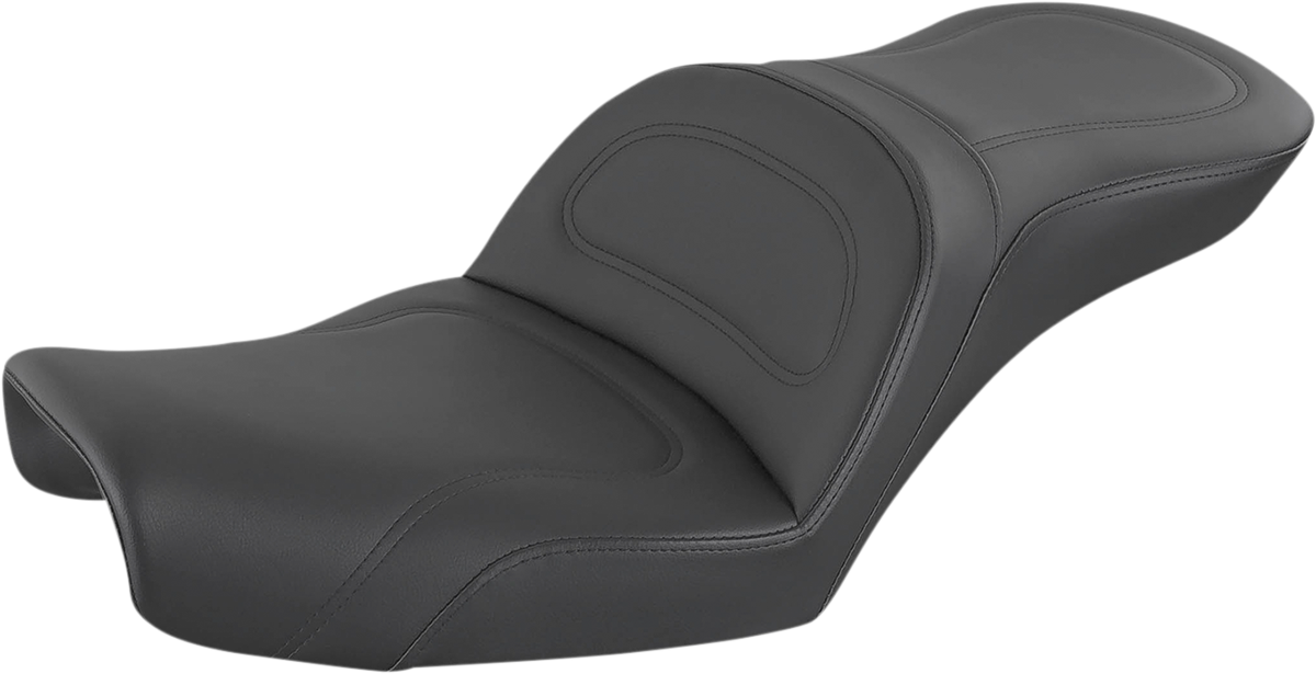 SADDLEMEN Explorer Seat - No Backrest - Stitched - Black - Dyna 896-04-0291