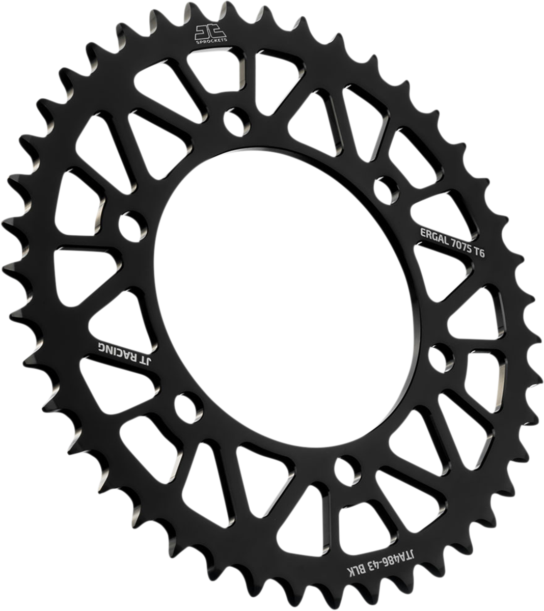 JT SPROCKETS Rear Sprocket - Kawasaki/Yamaha - Black - 43-Tooth JTA486.43BLK