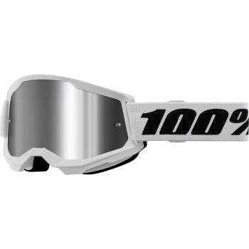 100% Strata 2 Goggle - White - Silver Mirror 50028-00019