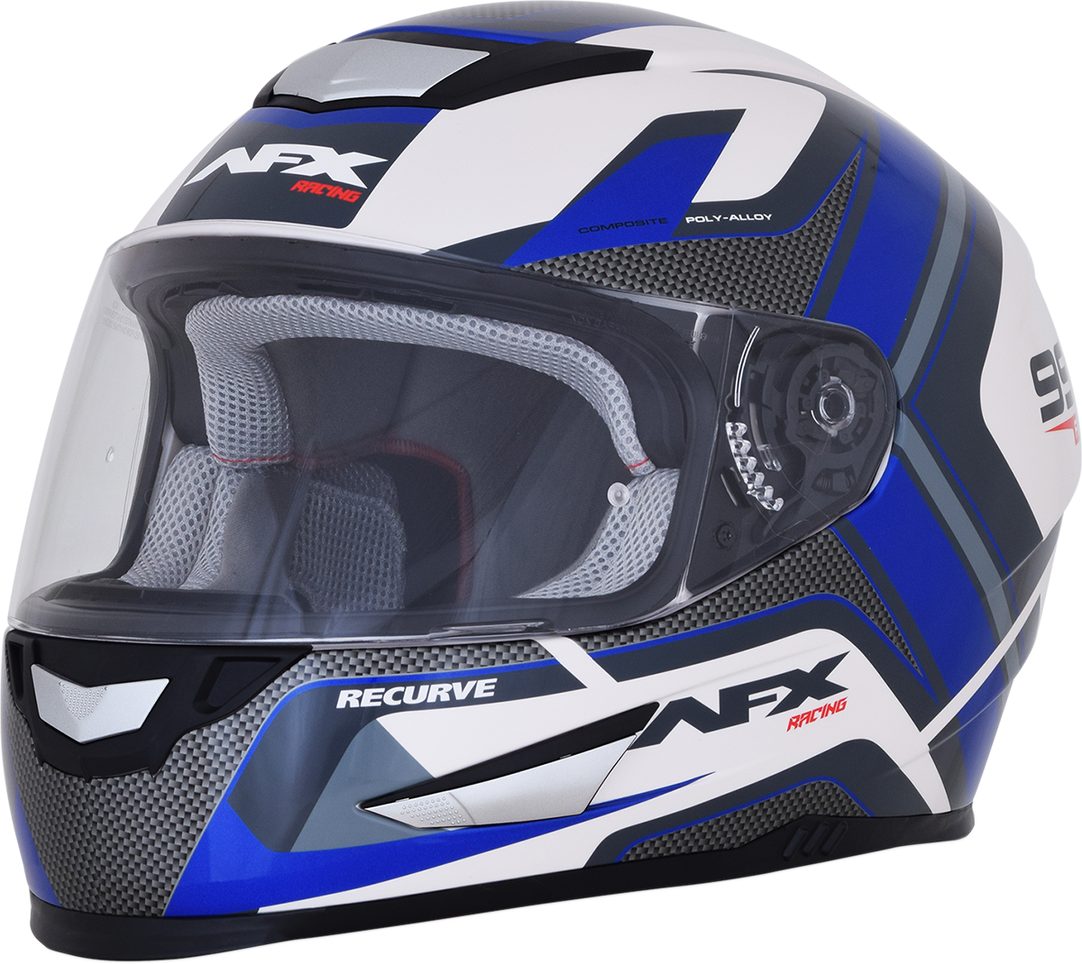 AFX FX-99 Helmet - Recurve - Pearl White/Blue - Large 0101-11123