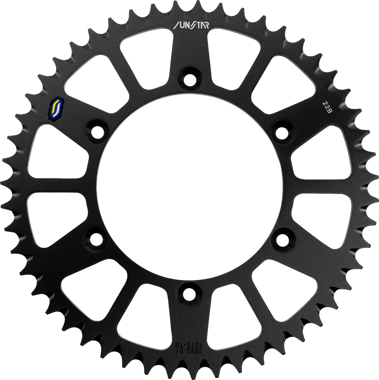 SUNSTAR SPROCKETS Rear Sprocket - 51 Tooth - Yamaha - Black 5-359251BK