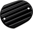 JOKER MACHINE Master Cylinder Cover - Brake - Front - Finned - Black 10-380-1