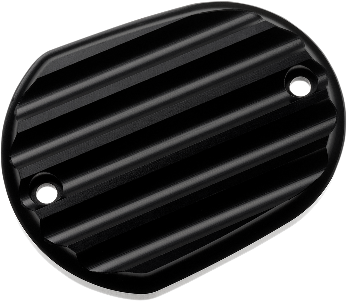 JOKER MACHINE Master Cylinder Cover - Brake - Front - Finned - Black 10-380-1