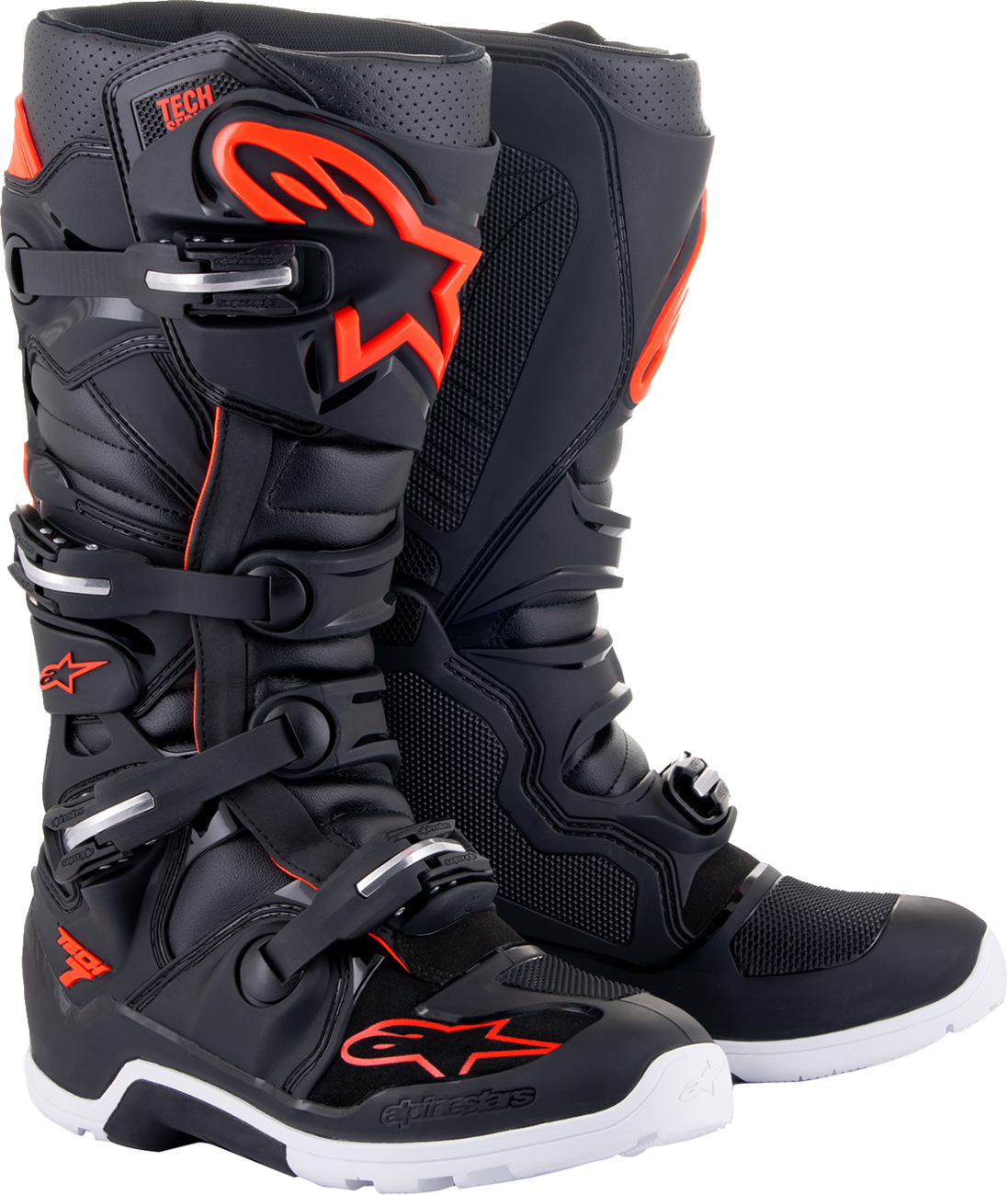 ALPINESTARS Tech 7 Enduro Boots - Black/Red Fluorescent - US 8 2012114-1030-8