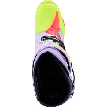 ALPINESTARS Tech 10 Supervented Boots - Purple/Fluorescent Yellow/Diva Pink - US 13 / EU 48 2010520-3150-13
