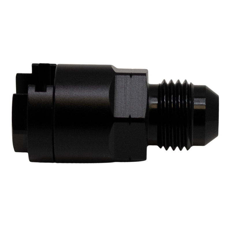 DeatschWerks 6AN Male Flare to 5/16in Female EFI Quick Connect Adapter - Anodized Matte Black