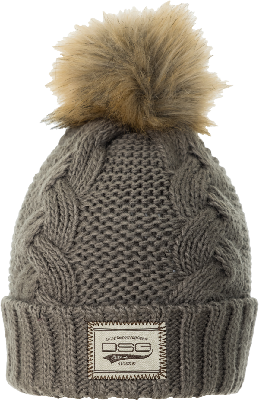 DSG Chunky Knit Pom Beanie Grey 45350