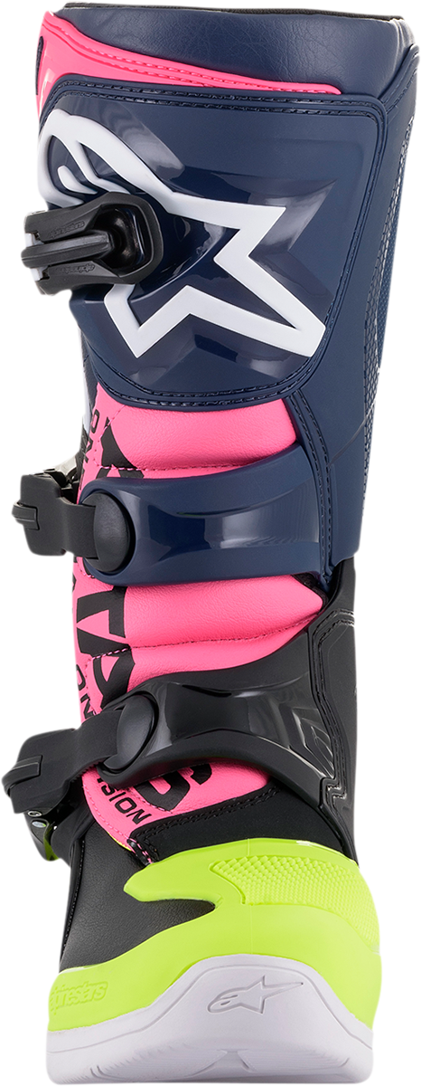 ALPINESTARS Tech 3S Boots - Black/Blue/Pink/White/Yellow - US 5 2014018-1176-5