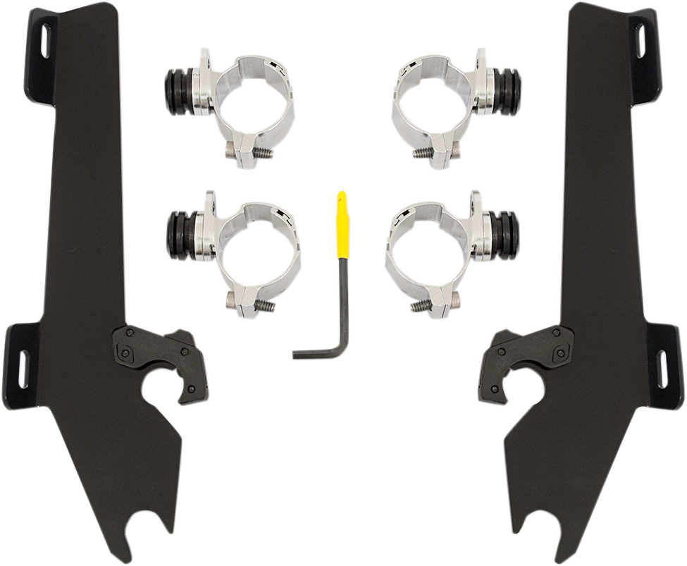 MEMPHIS SHADES Batwing Trigger Lock Mounting Kit - Vegas - Black MEK1930