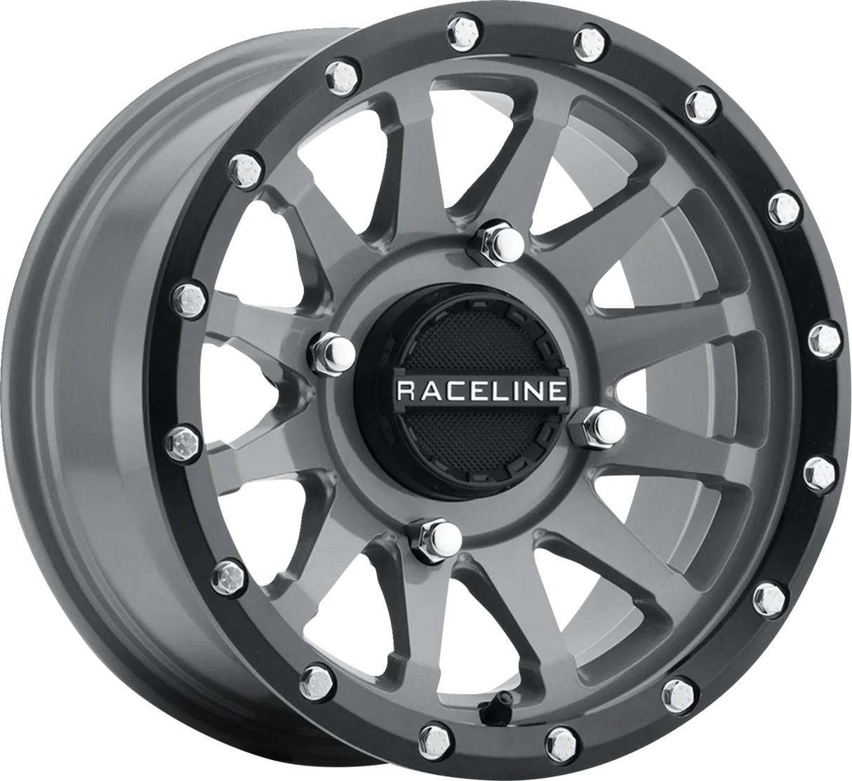 RACELINE WHEELS Wheel - Trophy - Simulated Beadlock - Front/Rear - Stealth Gray - 14x7 - 4/156 - 5+2 (+10 mm) A95SG-47056+10