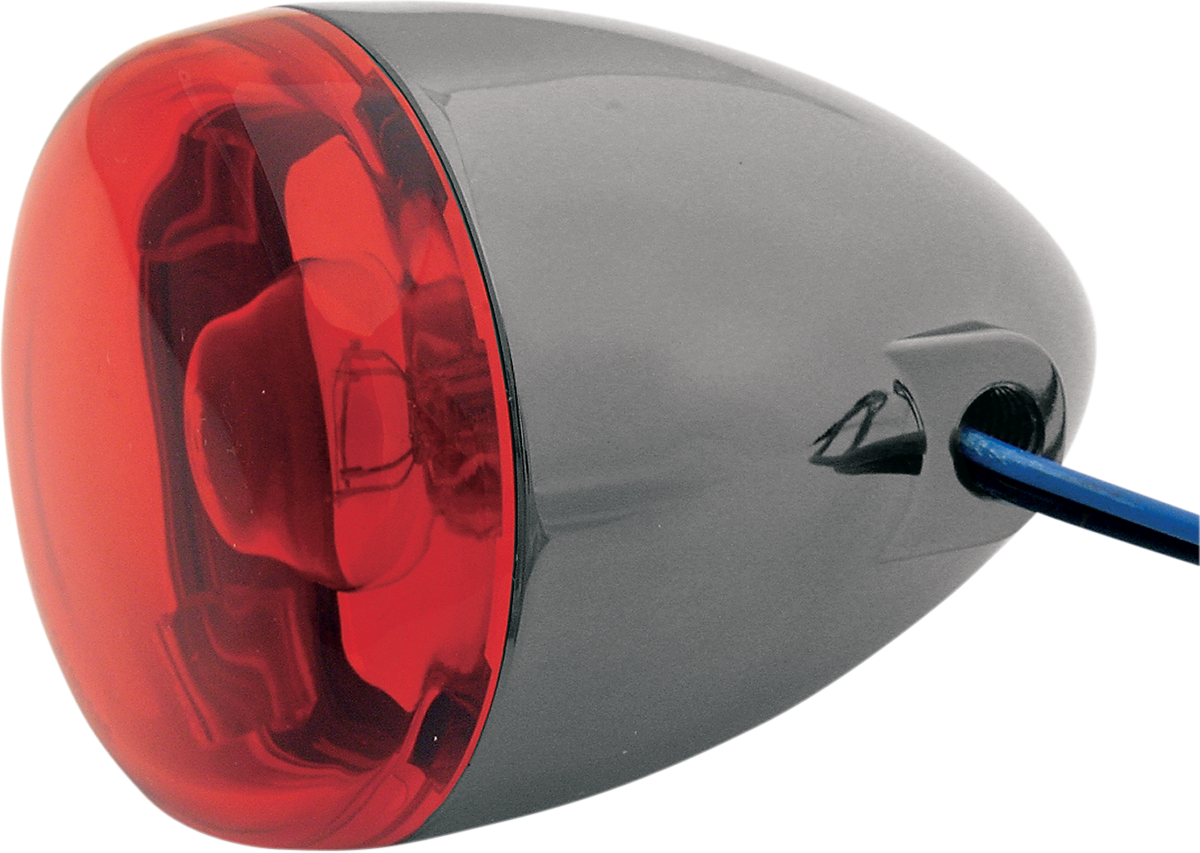 CHRIS PRODUCTS Turn Signal - Black Nickel/Red 8501R-BN