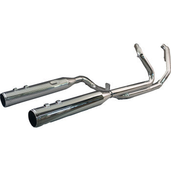 KHROME WERKS 2-into-2 Dominator Exhaust System with 4-1/2" Mufflers - Chrome with Race Tip - M8 200120